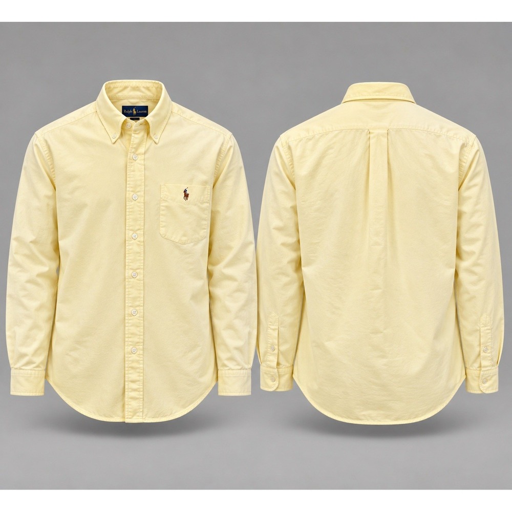 Polo Ralph Lauren Men's XL Yellow Button Down Shirt Flesh Pony Classic Fit